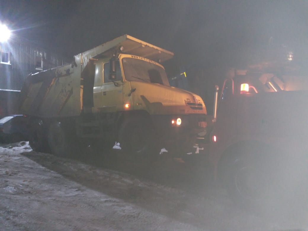 Буксировка легендарной Татры на жесткой сцепке